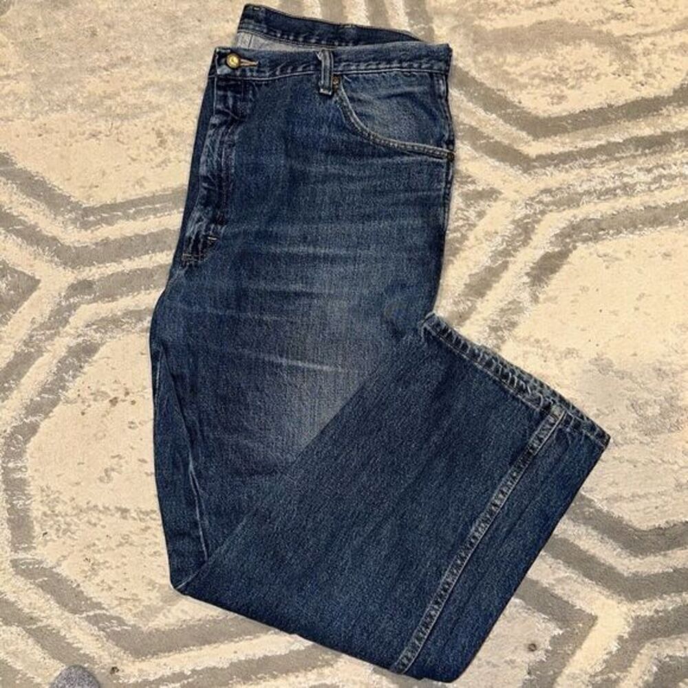 Wrangler Jeans 42x30 Blue Pants Light Faded Western Cowboy 47MWZ Denim Farmer